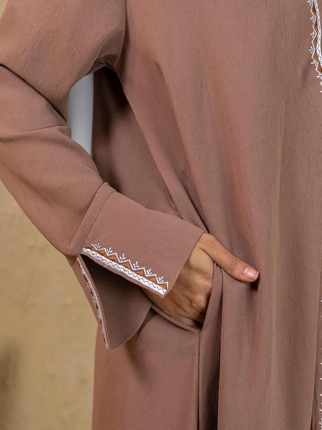 Mocha Embroidered Abaya