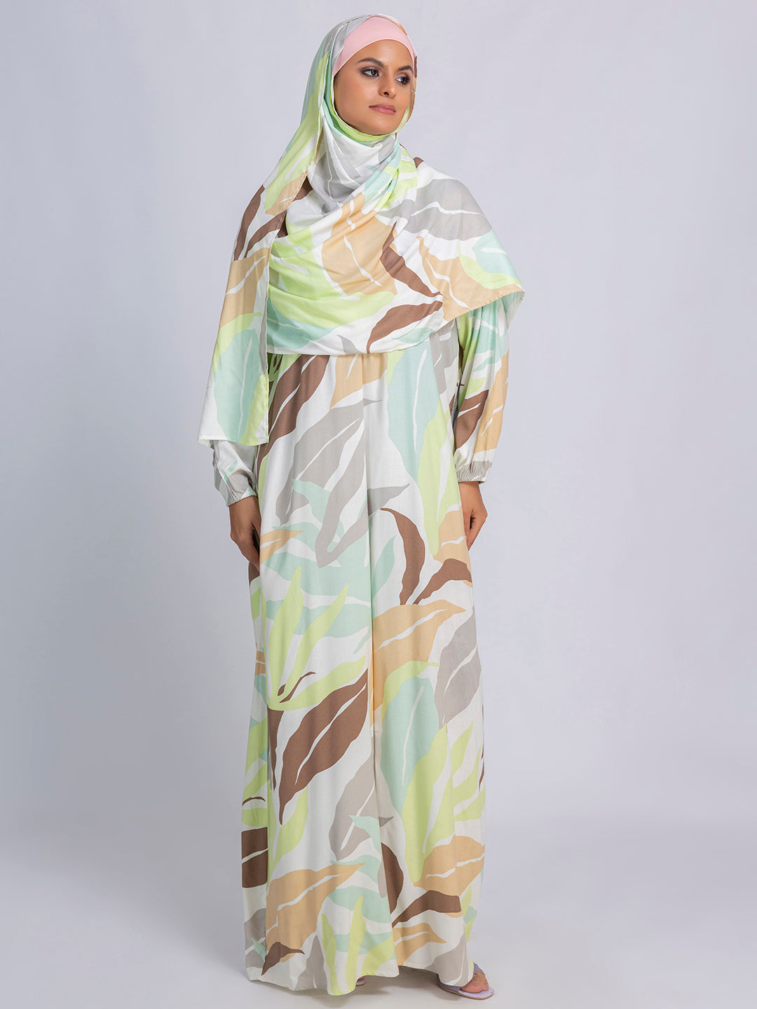 Pastel Leaf Prayer Gown