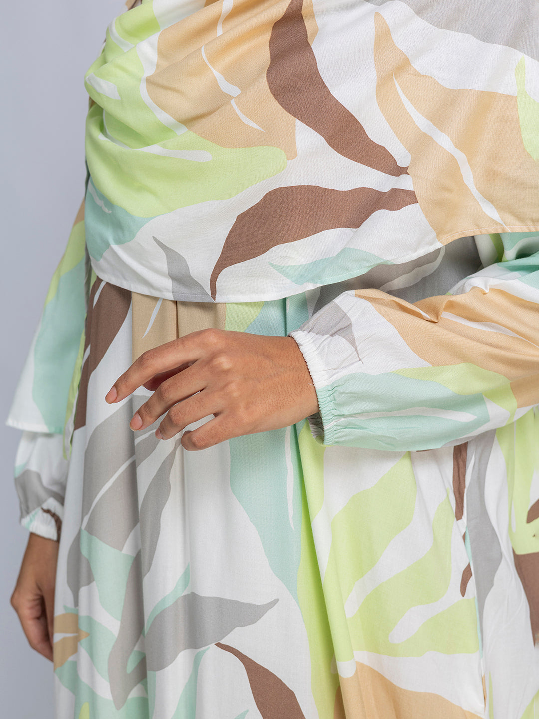 Pastel Leaf Prayer Gown