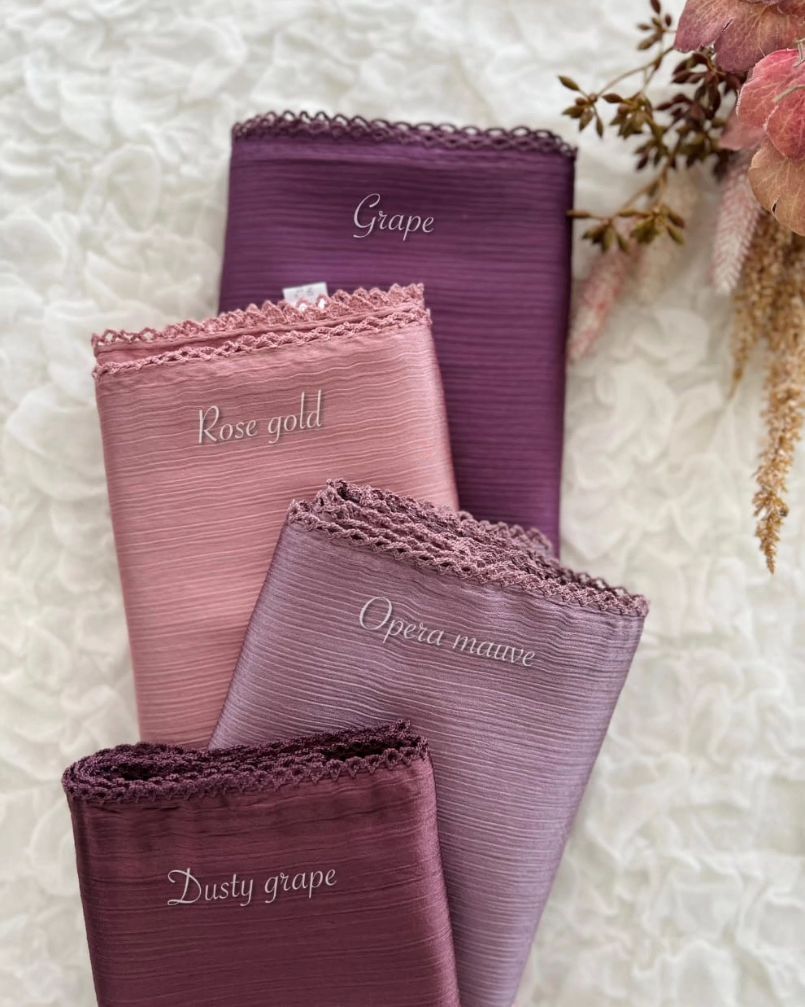Crochet Silk - Satin Lace Hijab - Mawdeest