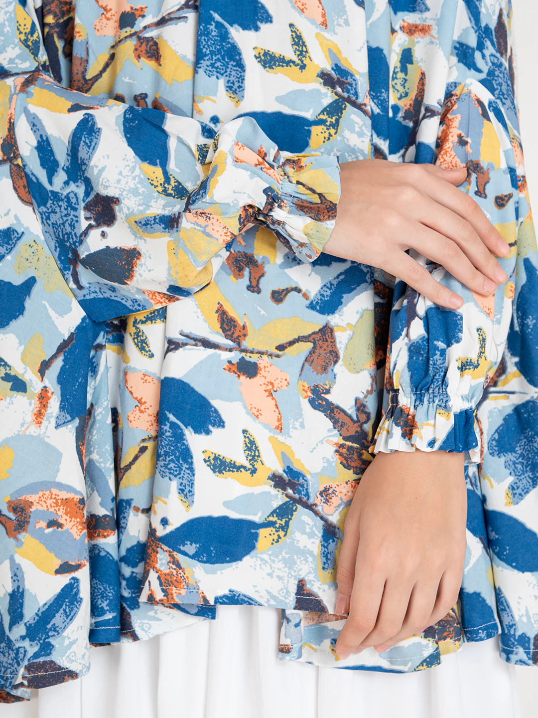 Floral Printed Long Sleeves Namaz Dupatta