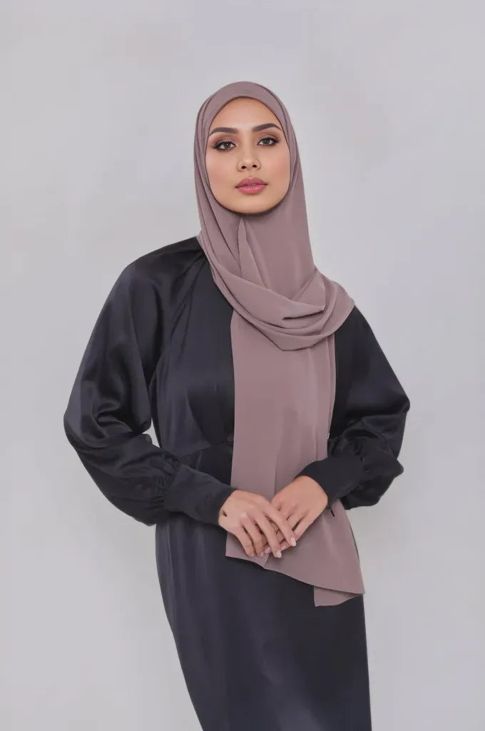 Premium Chiffon Hijab - Earth Gray