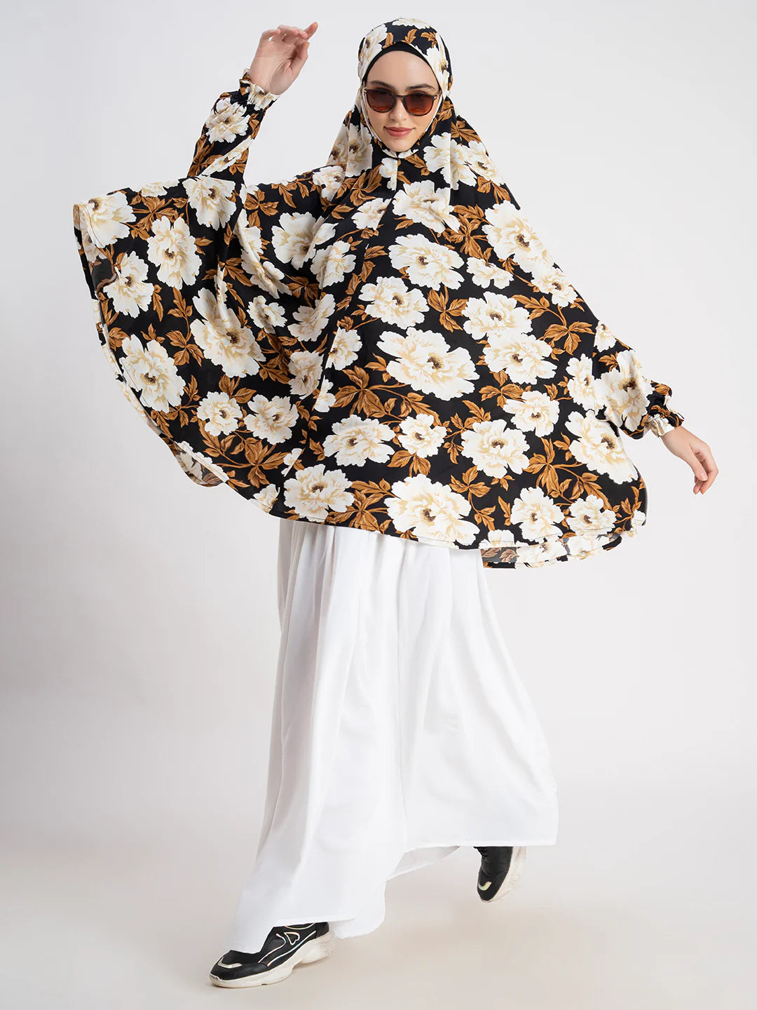 Floral Printed Long Sleeves Namaz Dupatta