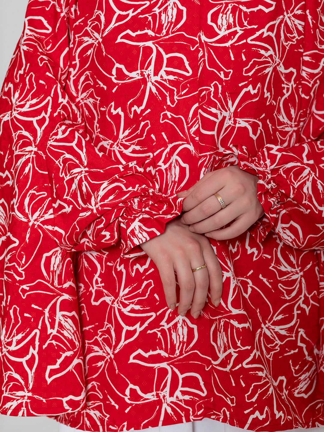 Red & White Namaz Dupatta