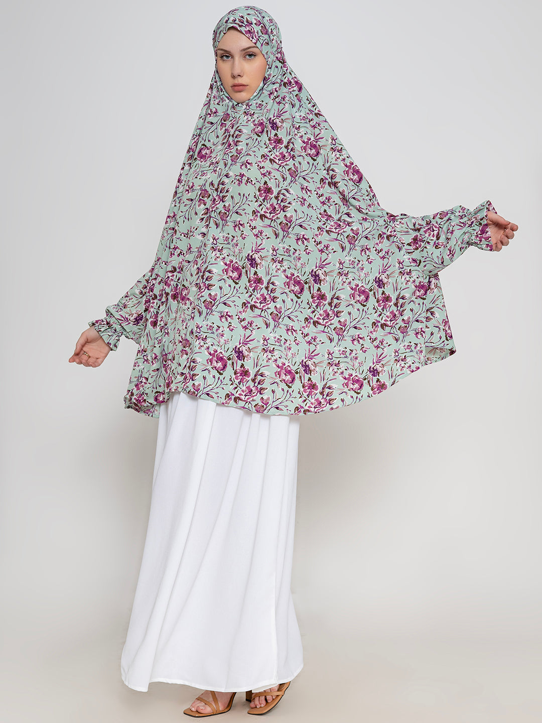 Printed Aqua Namaz Dupatta