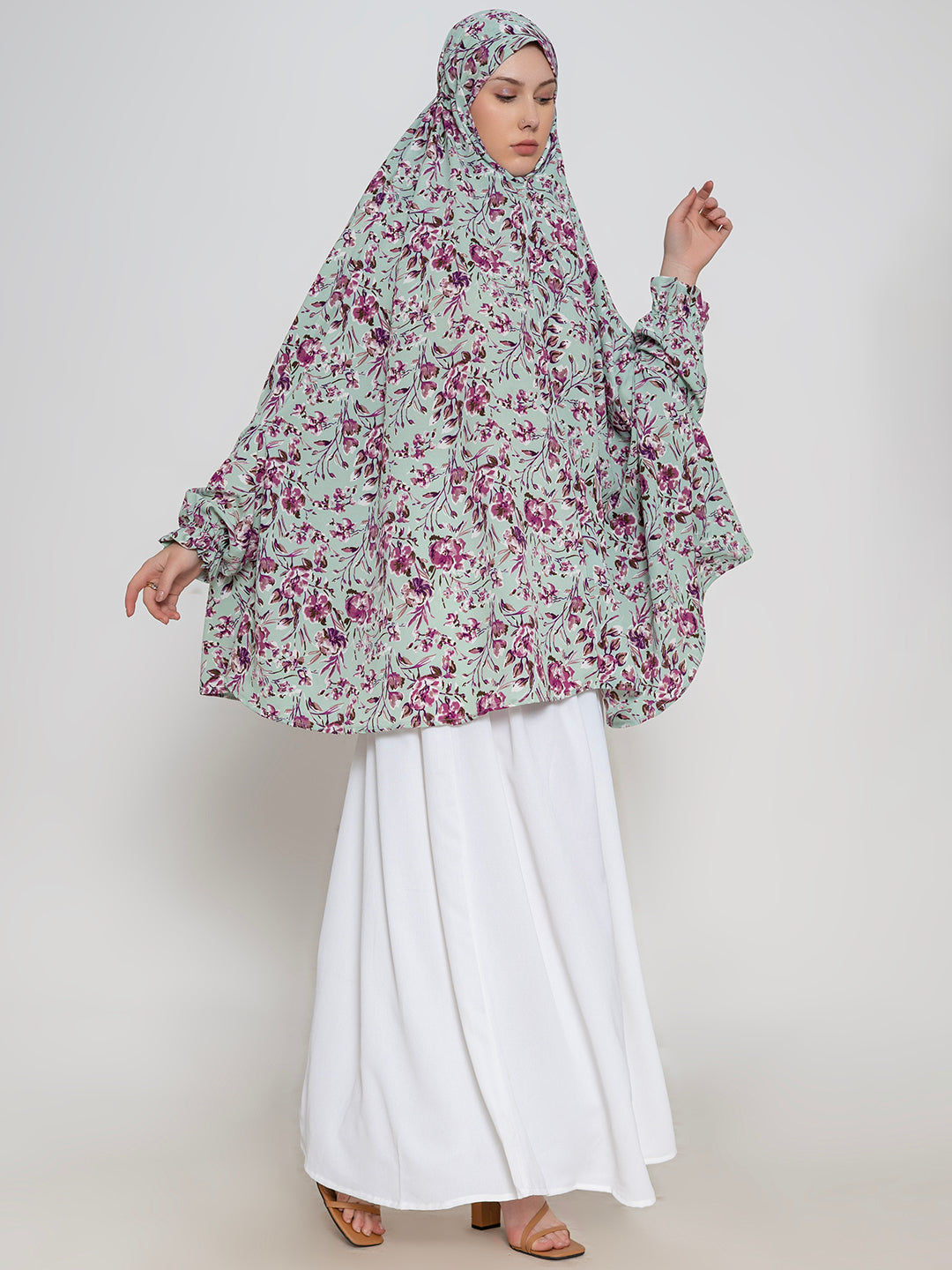 Printed Aqua Namaz Dupatta