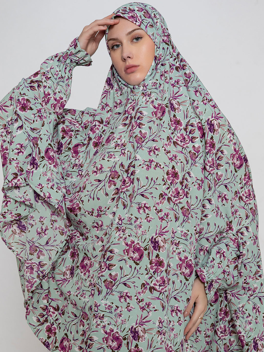 Printed Aqua Namaz Dupatta