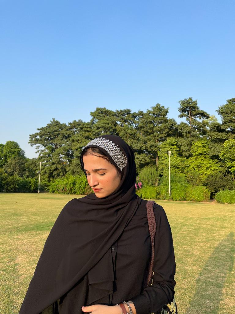 Luxury Handwork Partywear Hijab - Black Sparkle