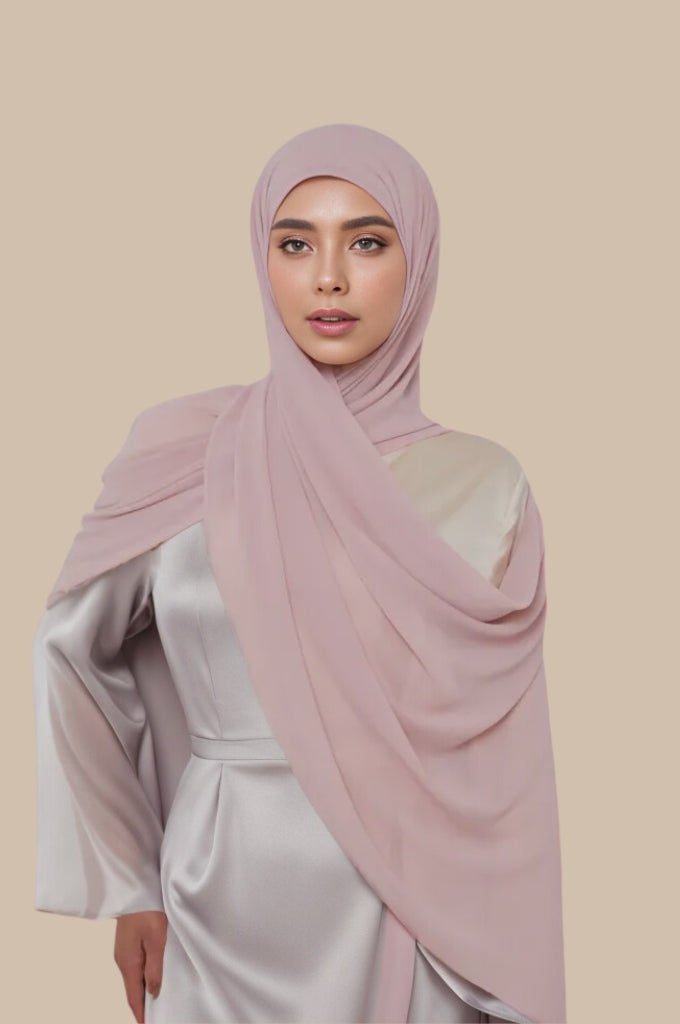 Premium Chiffon Hijab Blush Pink - Main Image