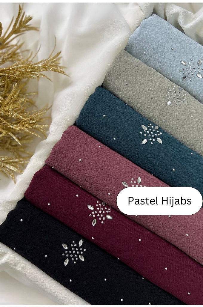 Partywear Stone Chiffon Hijabs
