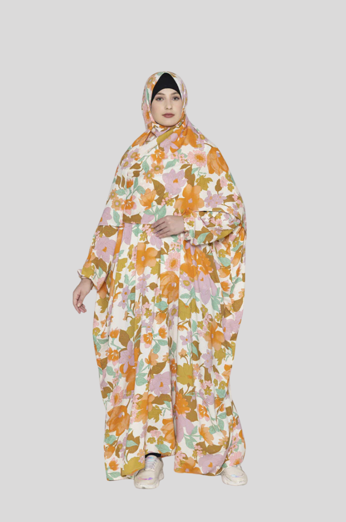 Floral Print Prayer Gown Multi Colored