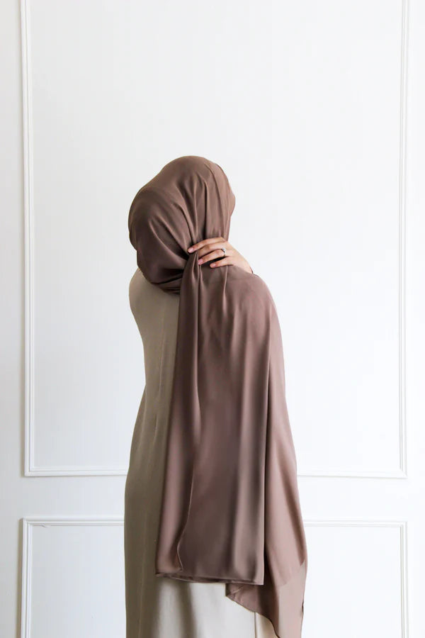 Luxury coffee chiffon hijab set for Muslim women – Mawdeest India