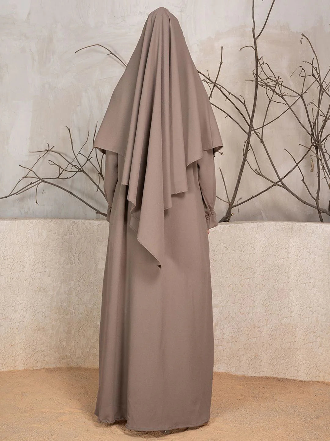 Abaya With Khimar - Brown