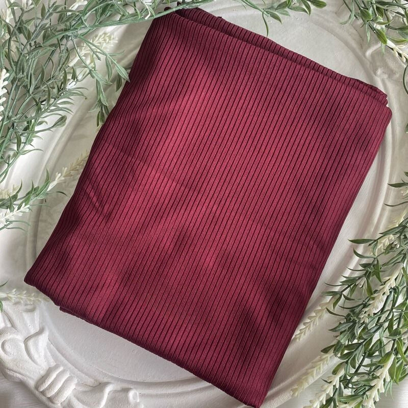 Ribbed Jersey Hijab - Maroon