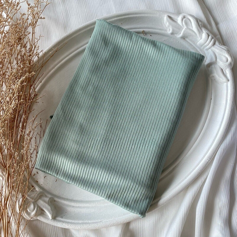 Ribbed Jersey Hijab - Pistachio Green - Mawdeest