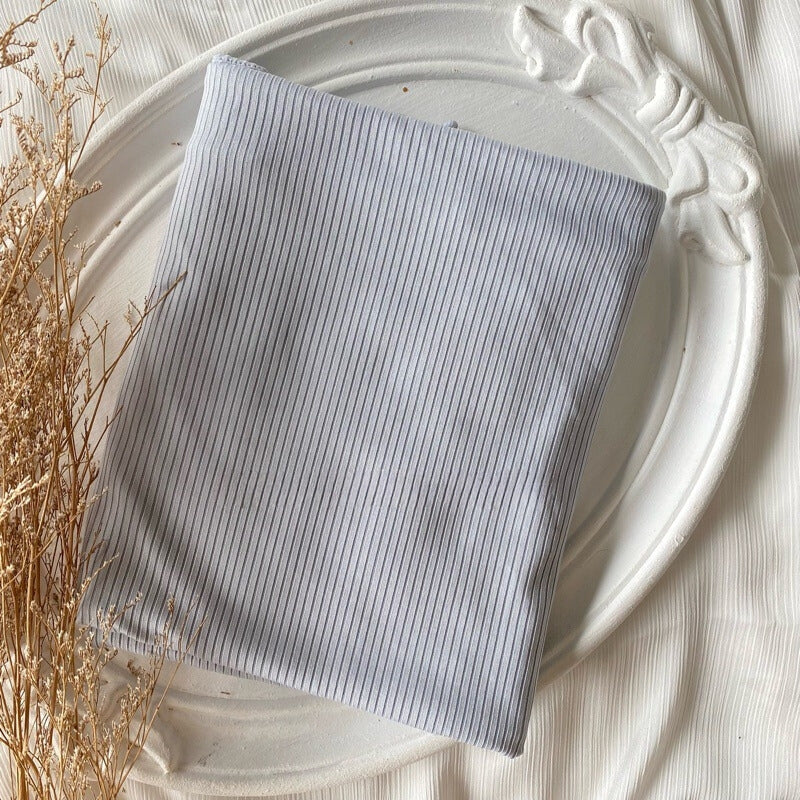 Ribbed Jersey Hijab - Nude Blue