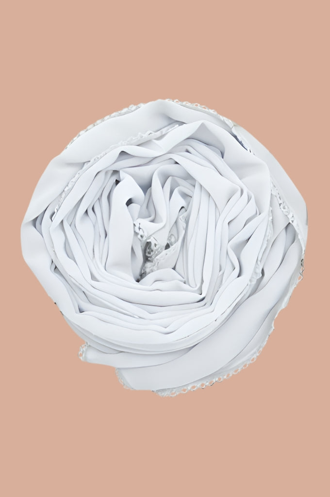 Basic Crochet Chiffon Hijab - White