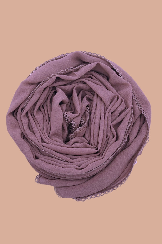 Basic Crochet Chiffon Hijab - Dusty Purple
