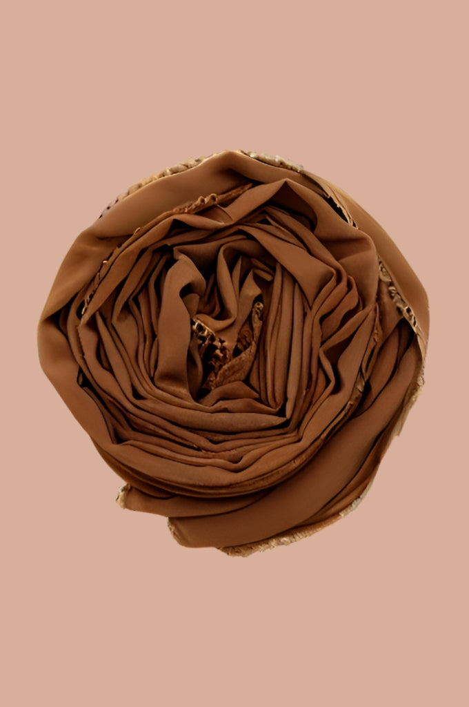 Basic Crochet Chiffon Hijab - Pecan Brown