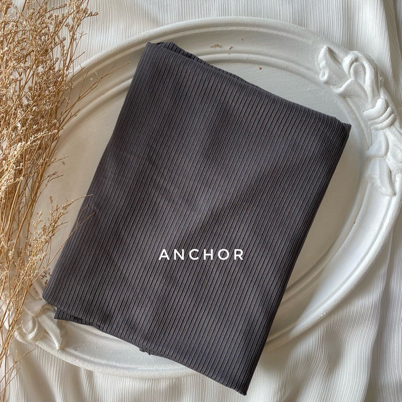 Ribbed Jersey Hijab - Grey Anchor - Mawdeest