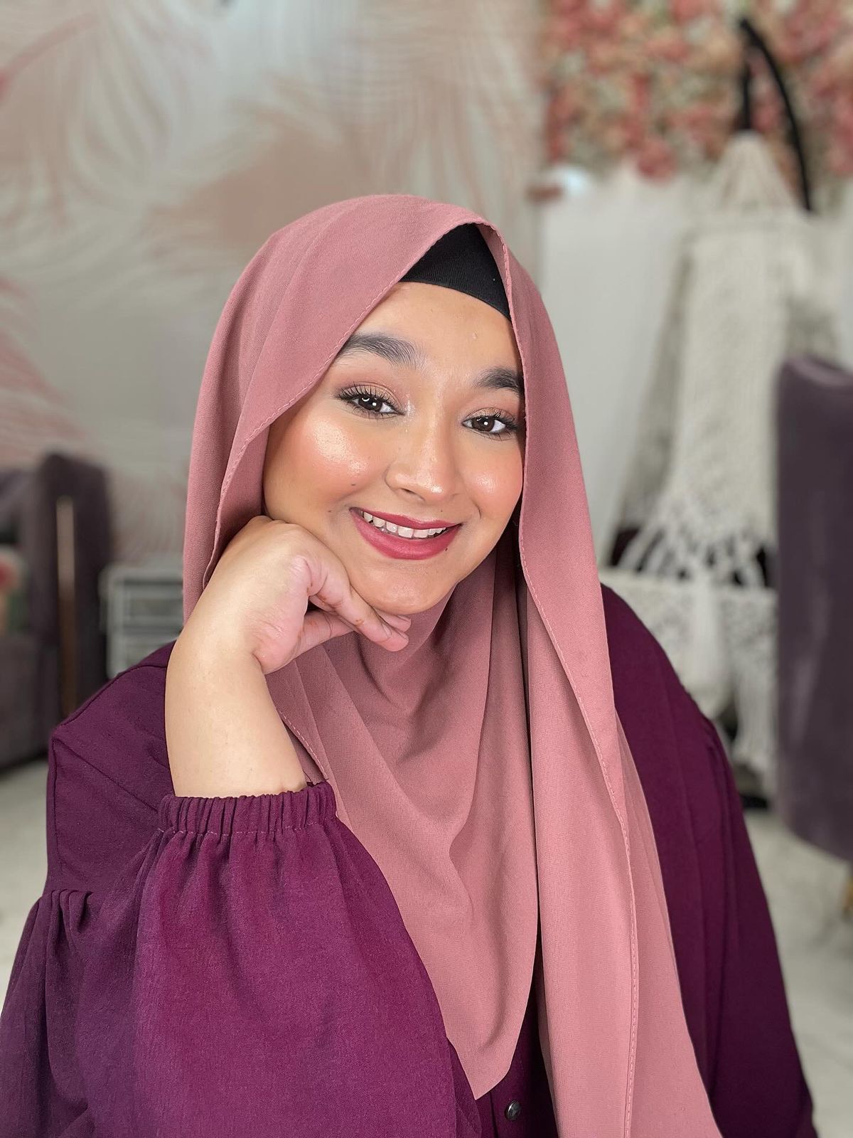 Premium Chiffon Hijab - Rose Pink - Mawdeest