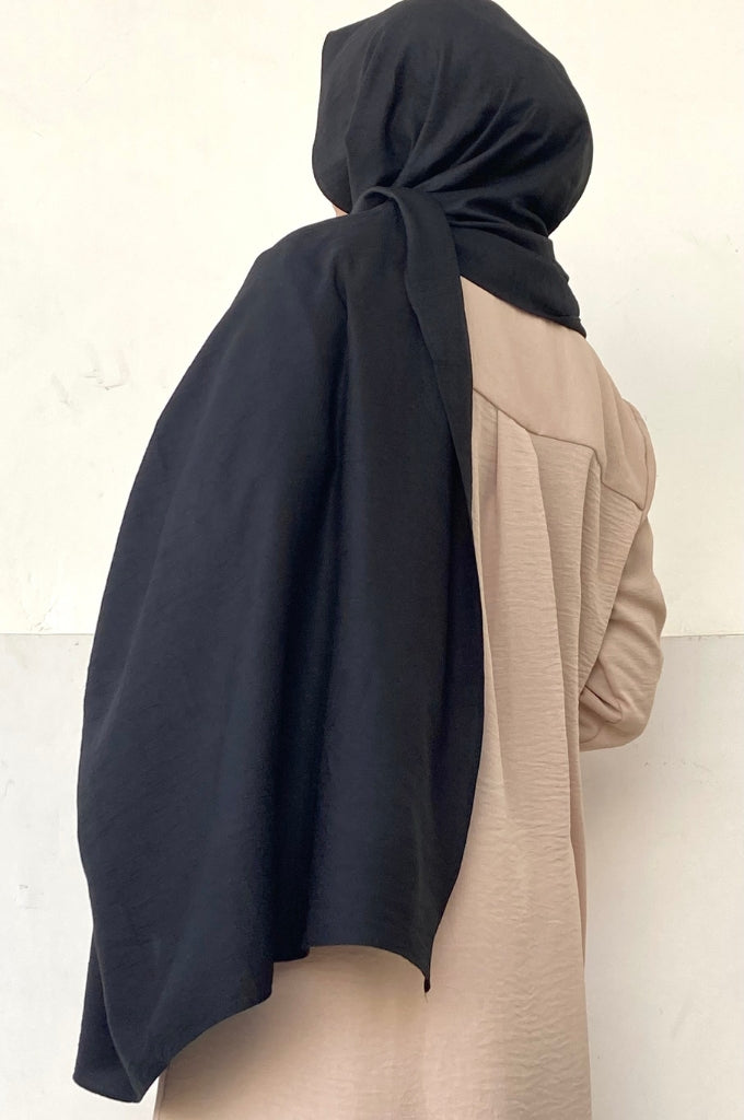 Malaysian Cotton Hijab - Black - Mawdeest
