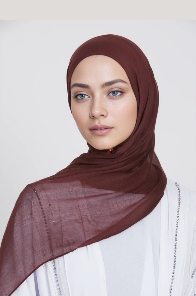 Bright maroon modal hijab for women – soft breathable premium modest scarf Mawdeest India