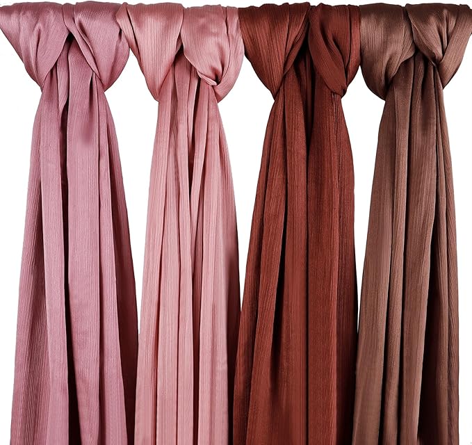 Deluxe Crinkle Silk - Satin Hijabs - Four Shades
