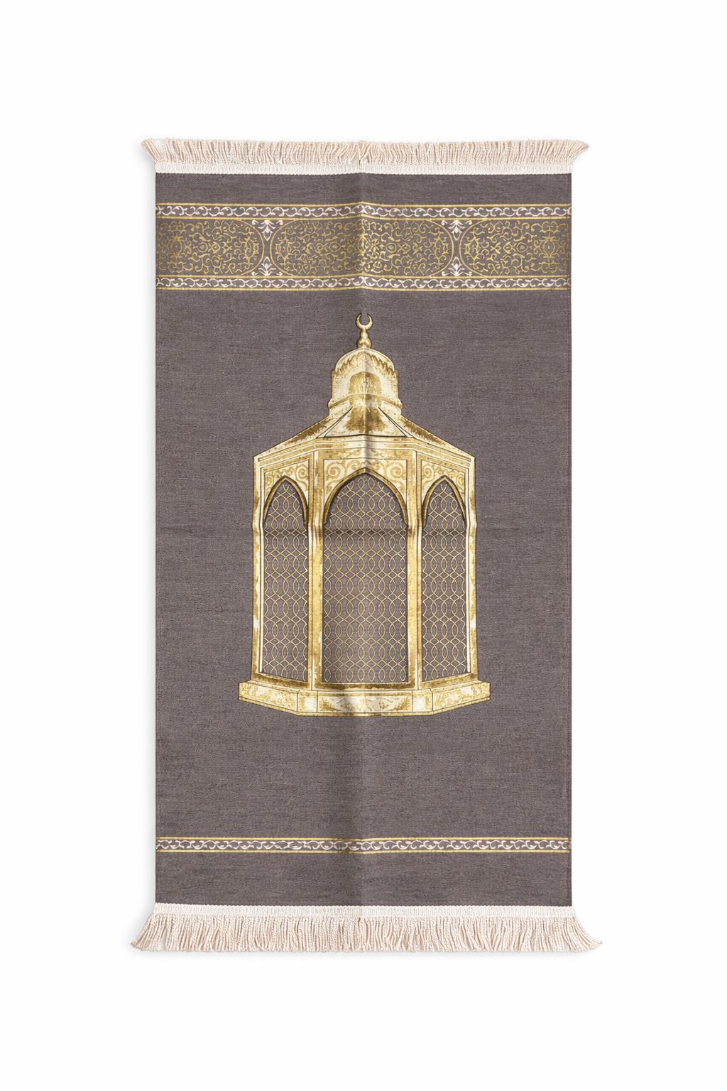 Dark grey Noor lantern Turkish janamaz prayer mat modern Islamic namaz mat premium soft prayer mat for home India