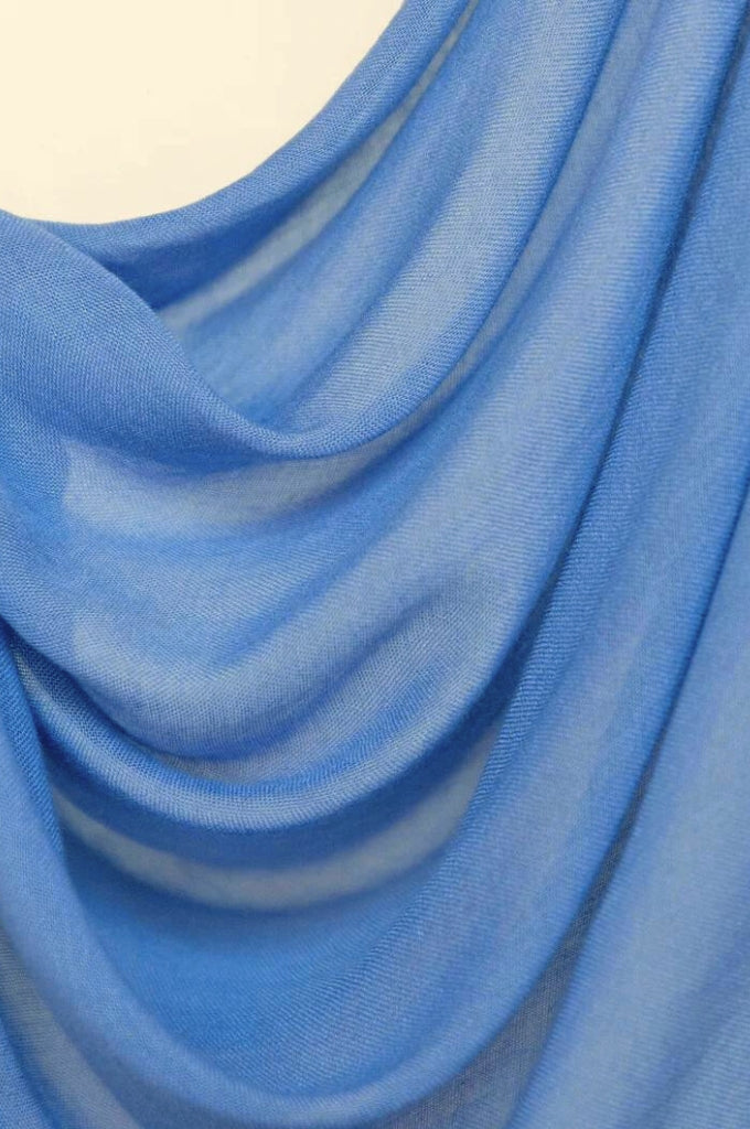 Order denim blue everyday cotton hijab online India premium soft breathable modest scarf – Mawdeest