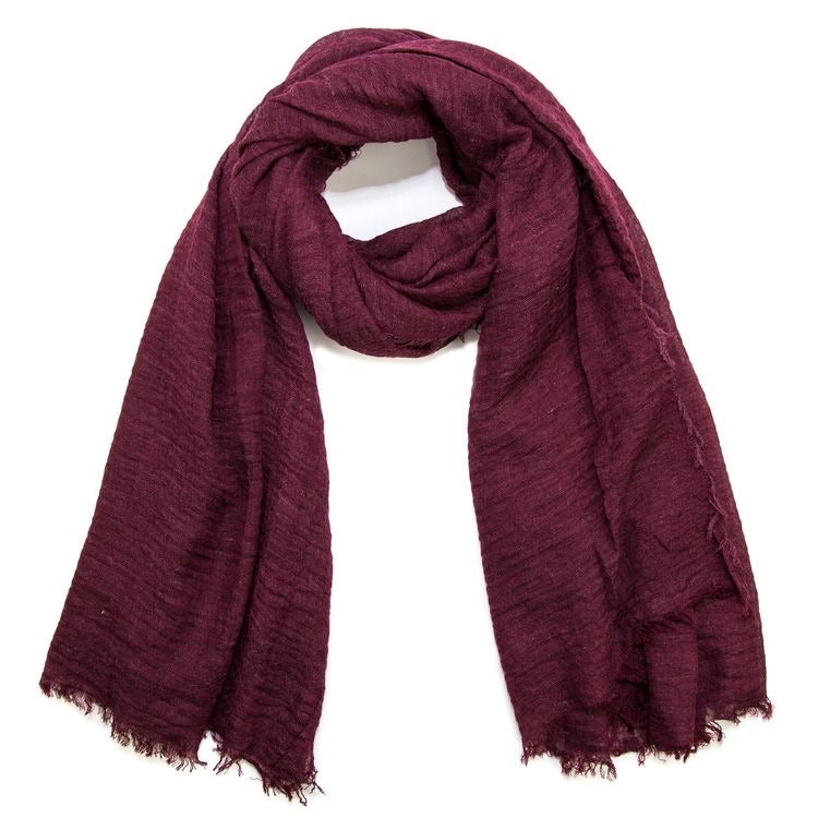 Cotton Crinkle Hijab - Wine - Mawdeest