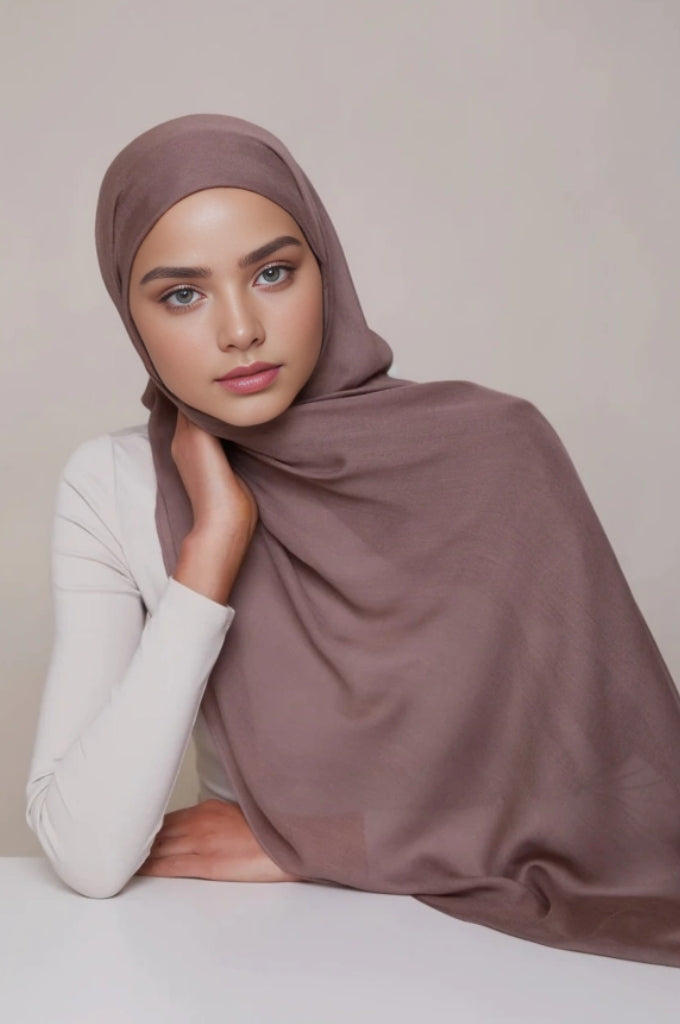 Mauve
Premium mauve modal hijab for women – soft breathable lightweight modest scarf by Mawdeest India