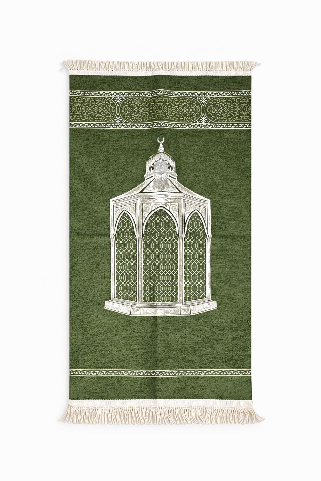 Moss green Noor lantern Turkish janamaz prayer mat premium Islamic namaz mat soft comfortable prayer mat buy online India