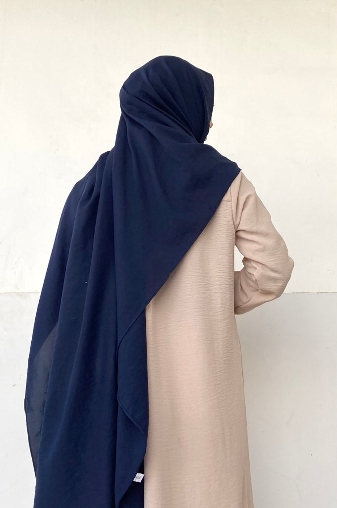 Malaysian Cotton Hijab - Navy Blue - Mawdeest