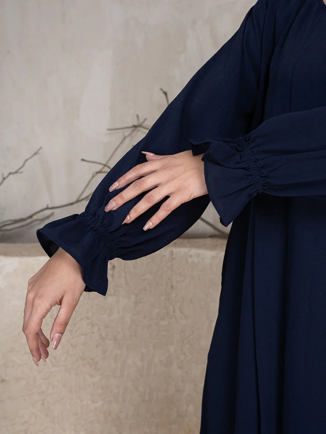 Abaya With Khimar - Navy Blue