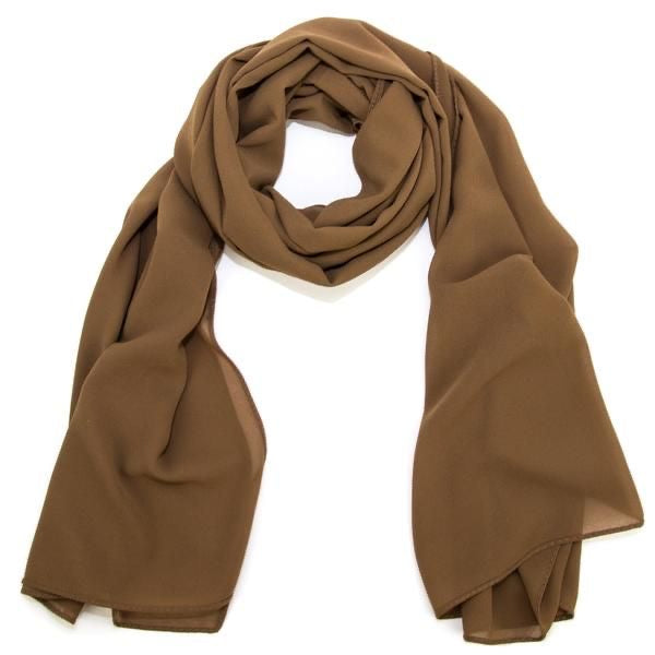 Caramel Brown chiffon hijab for women by Mawdeest