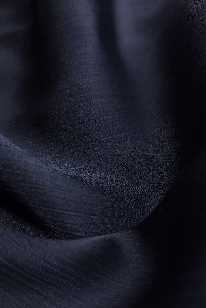 Crinkle Silk - Satin Hijab - Navy Blue - Mawdeest