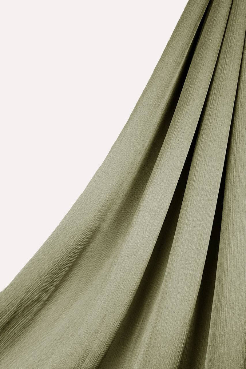 Crinkle Silk - Satin Hijab - Light Green - Mawdeest