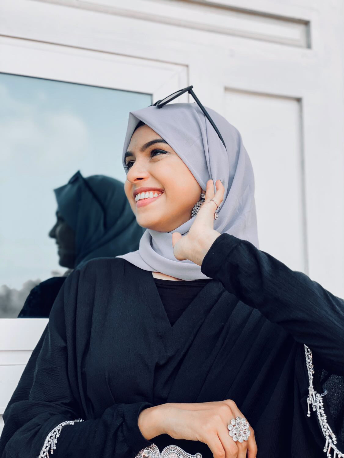 Mawdeest - Chiffon Matching Hijab Undercap Set - Light Grey