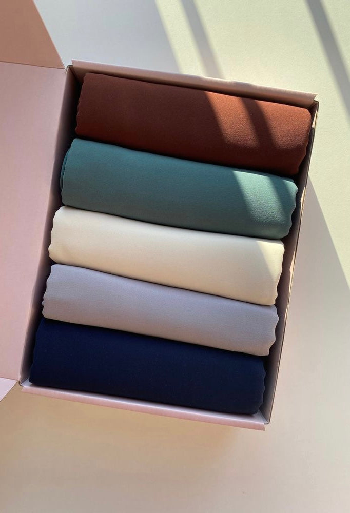 Premium Chiffon Hijab - Five Shades - Mawdeest