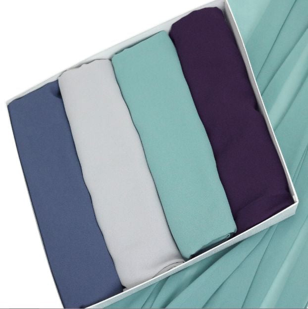 Premium Chiffon Hijabs - Four Shades - Mawdeest
