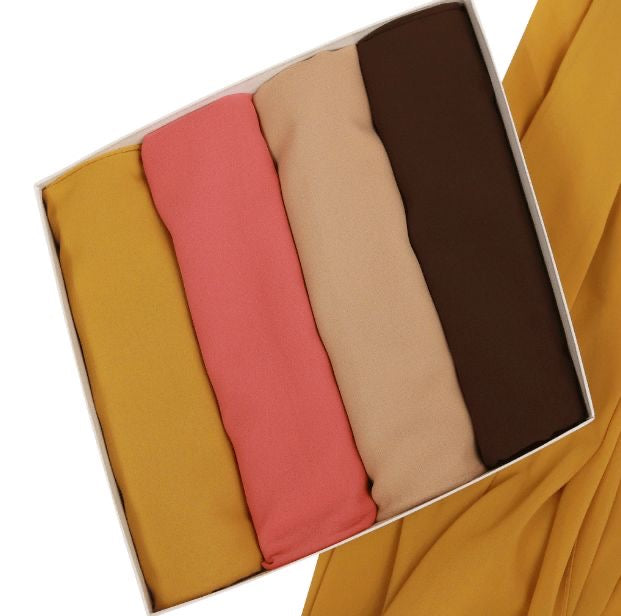 Premium Chiffon Hijabs - Four Shades - Mawdeest