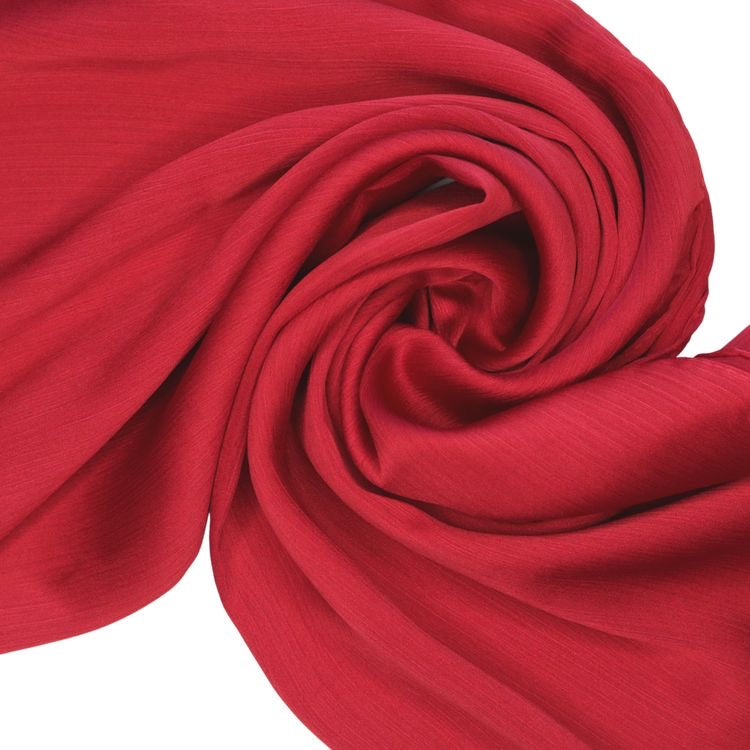 Crinkle Silk - Satin Hijab - Red - Mawdeest