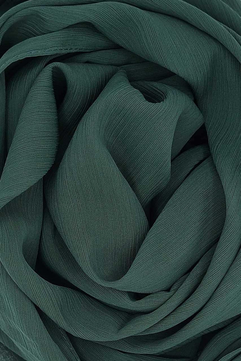 Deluxe Crinkle Chiffon - Bottle Green - Mawdeest