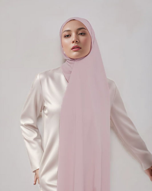 Premium Chiffon Hijab - Pink Rose