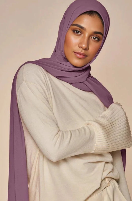 Premium Chiffon Hijab - Lilac - Mawdeest 