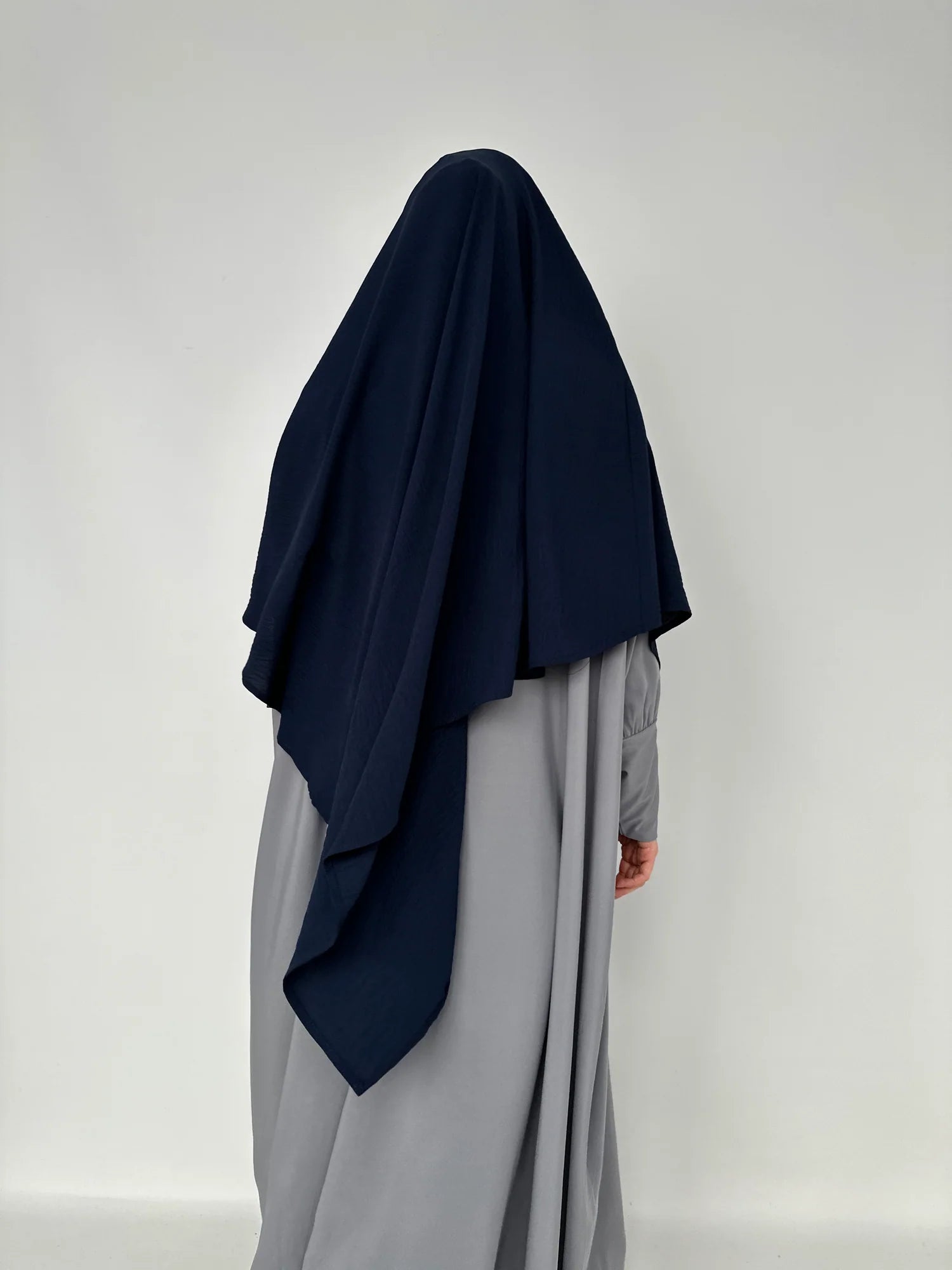 1. Premium navy blue khimar for Muslim women modest fashion online in India by Mawdeest
