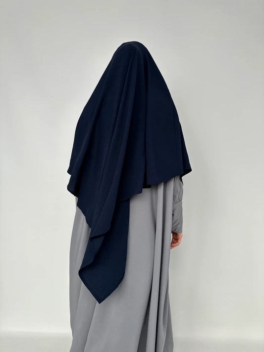 1. Premium navy blue khimar for Muslim women modest fashion online in India by Mawdeest
