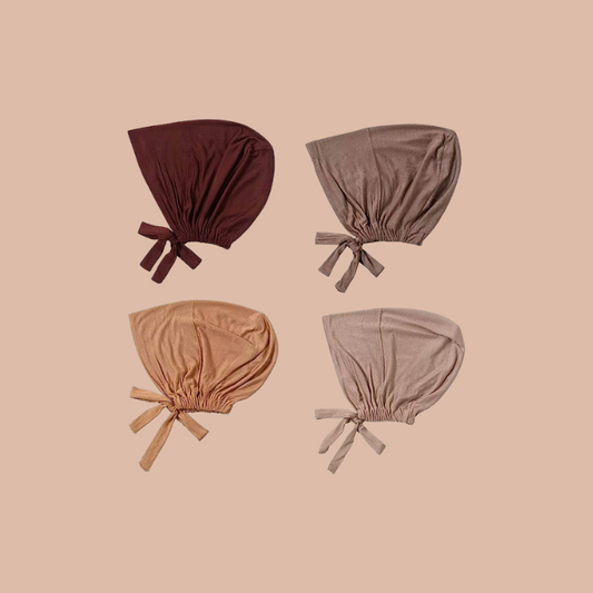 Adjustable Hijab Cap - Pack of Four