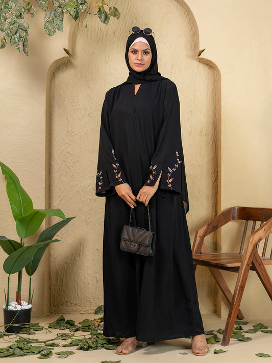Classic Embroidered Black Abaya